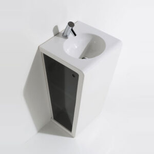 Lavabo block con sportelli neri - immagine 2
