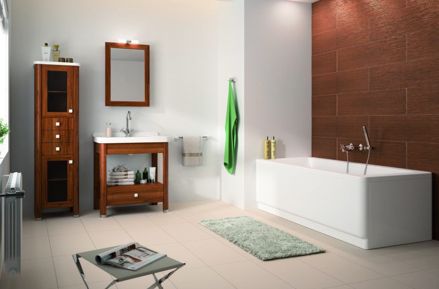 Mobile 78 completo di lavabo e specchio vintage